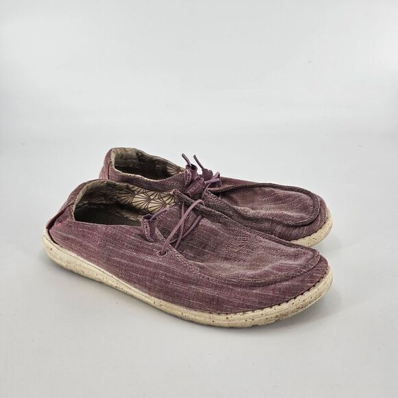 Hey dude 10 womens red purple maroon sparkle glitter shoes slip on - Picture 2 of 5